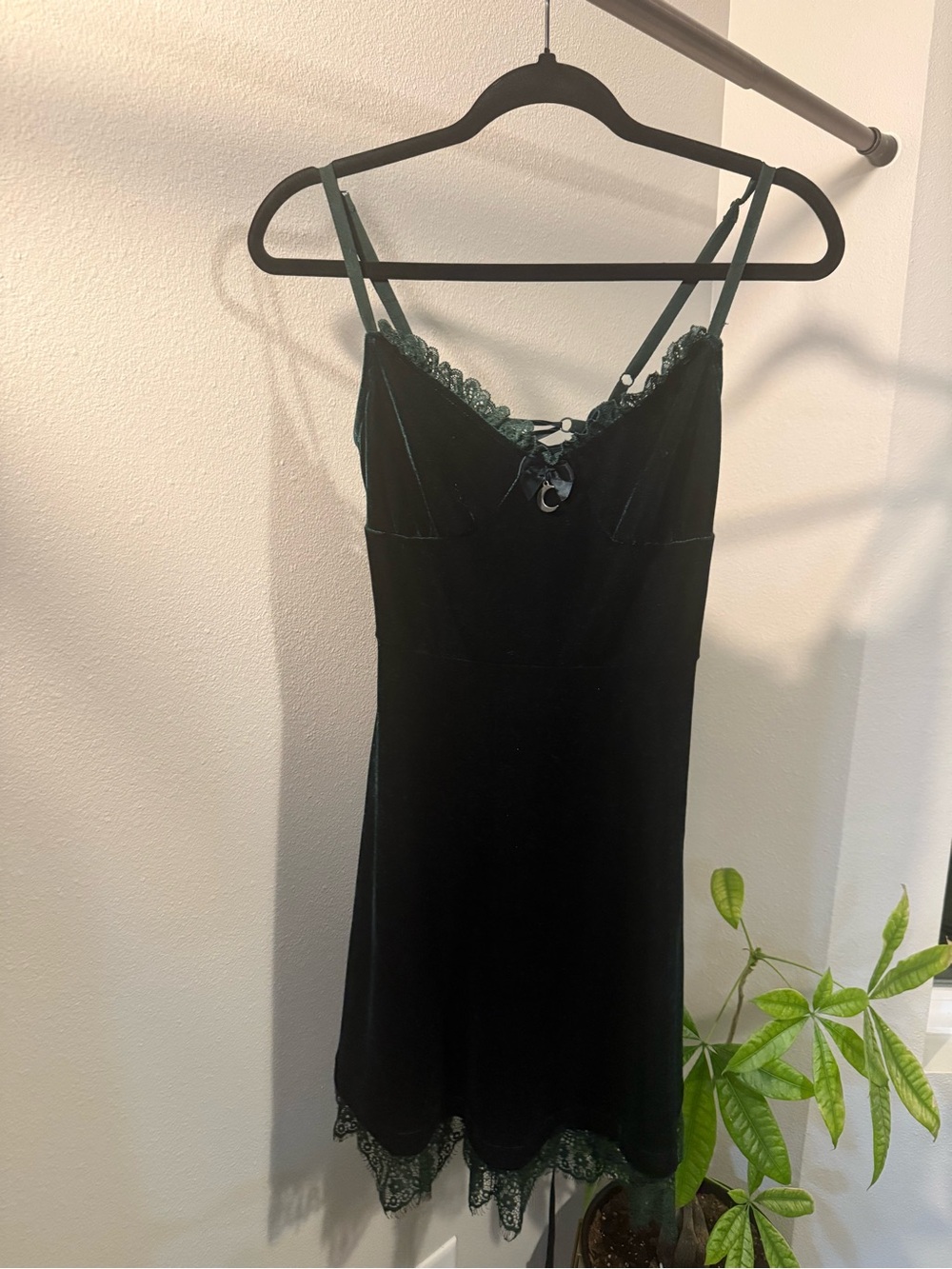 Killstar Dark Green Velvet Lace-Up Dress 💚🌙